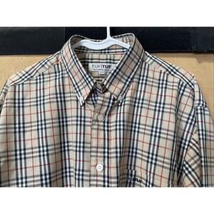 TUF Clothing Men's Plaid Button Down Shirt Medium Long Sleeve